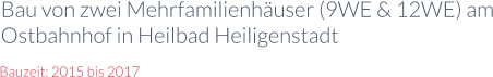 Bauzeit: 2015 bis 2017 Bau von zwei Mehrfamilienhäuser (9WE & 12WE) am Ostbahnhof in Heilbad Heiligenstadt
